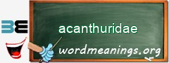 WordMeaning blackboard for acanthuridae